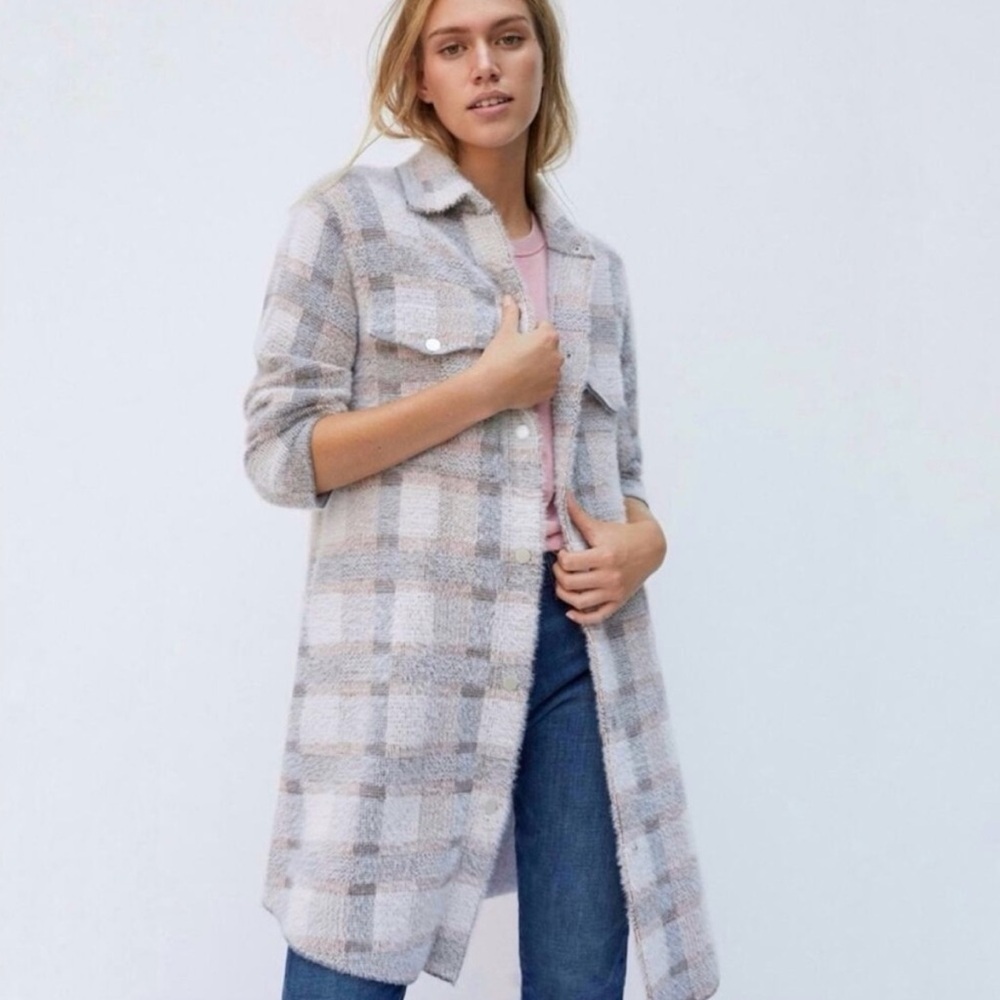 Anthropologie Pilcro Eliza Eyelash Plaid Sweater Jacket